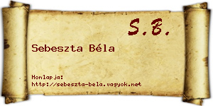 Sebeszta Béla névjegykártya